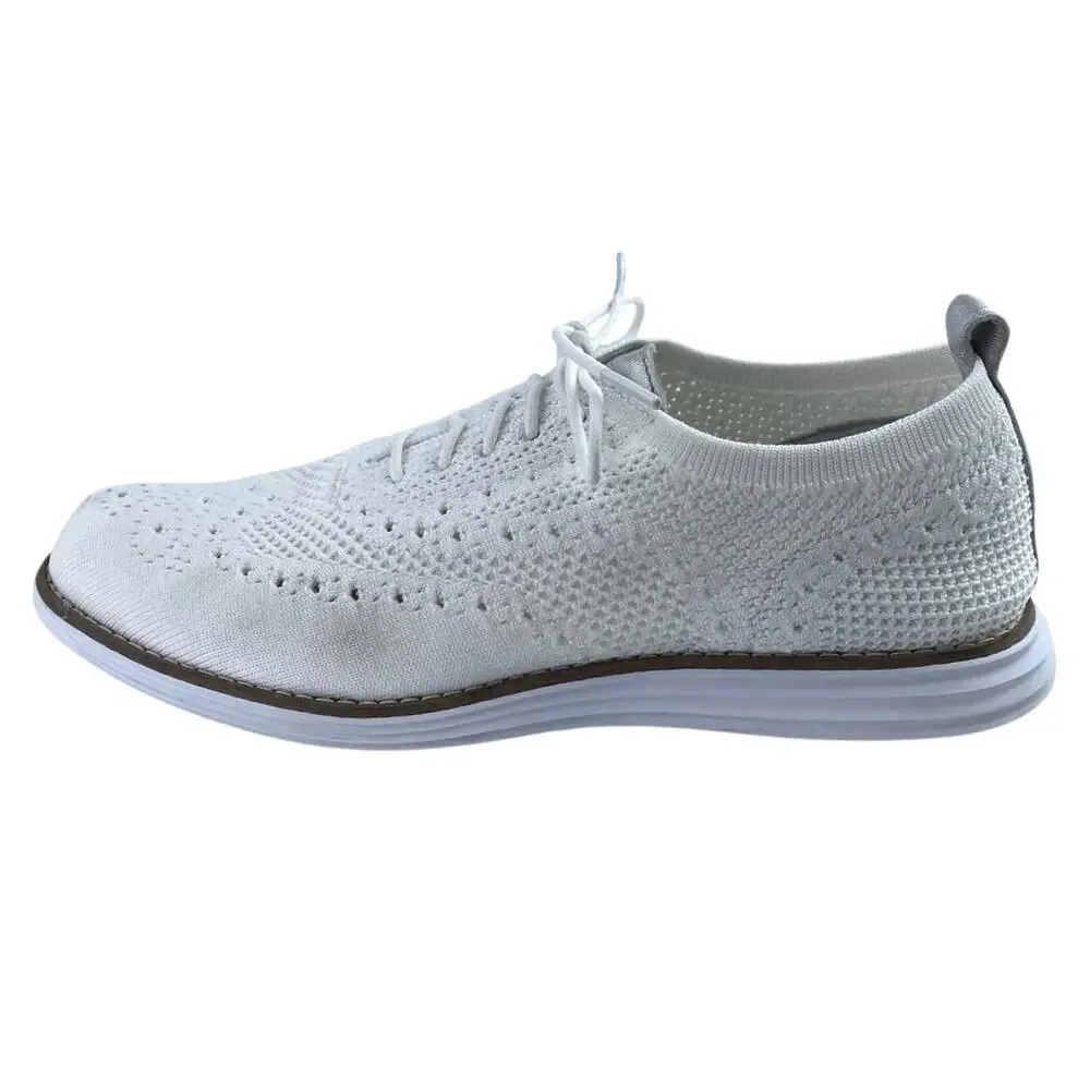 Cole Haan Original Grand Wingtip Silver Metallic Lace Up Oxford Shoes Size 7B